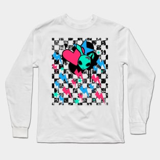 Rock Bunny Checkerboard (Dark Version) Long Sleeve T-Shirt